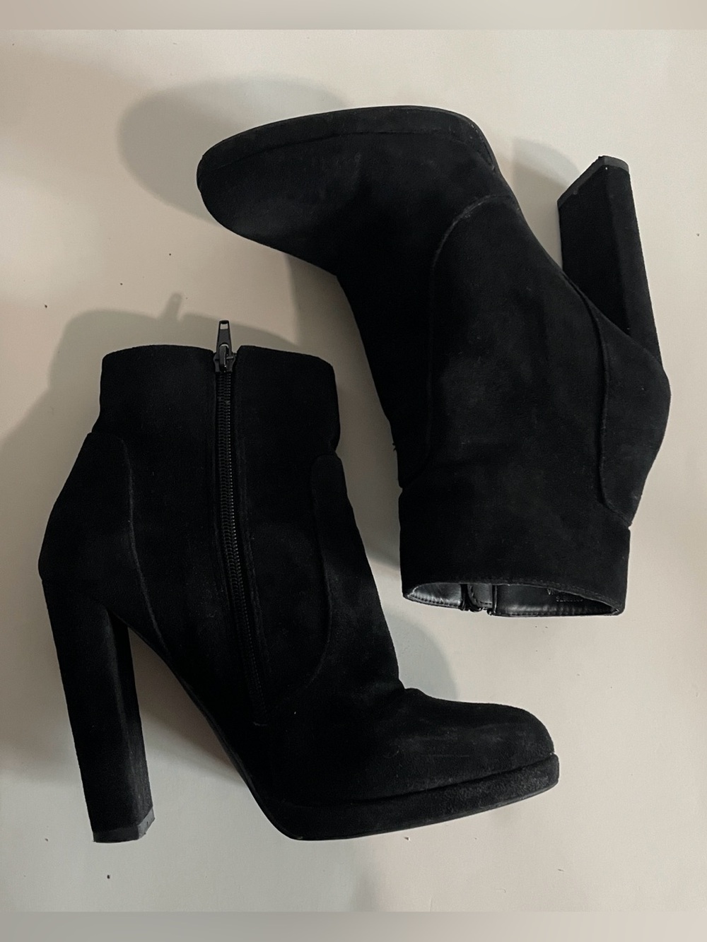Forever 21 Black Suede Ankle Boots with Side Zipper